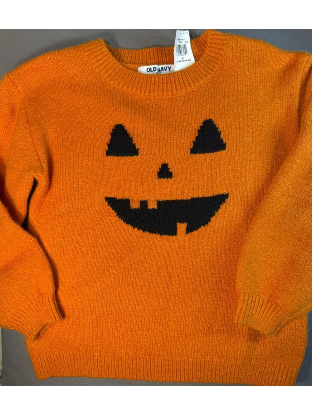 Old Navy girls 5T NWT orange Halloween Pumpkin Jack O'Lantern sweater glitter